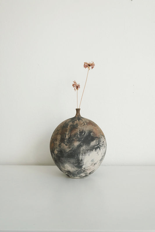 raku moon vase