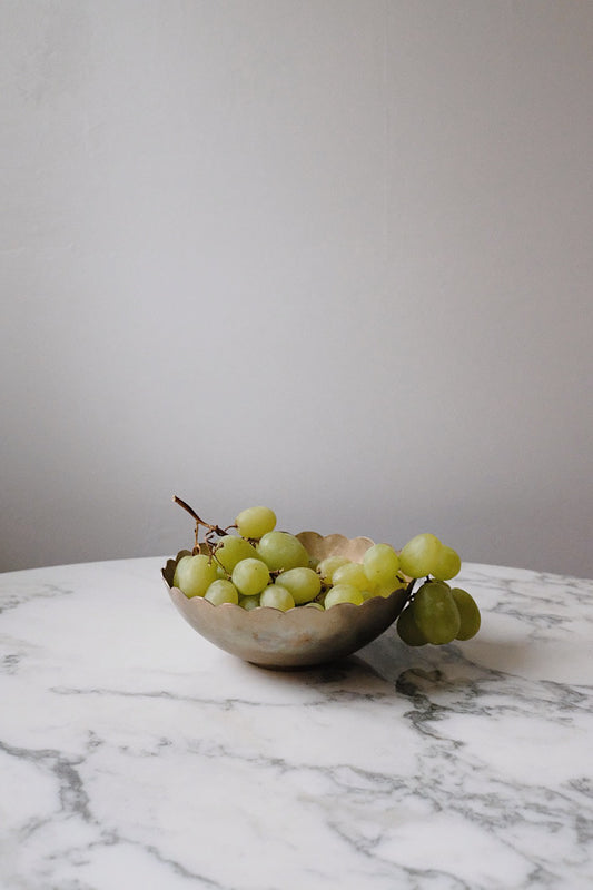 brass scalloped bowl
