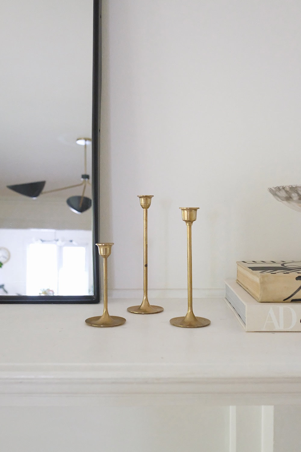 brass candlesticks - set of 3