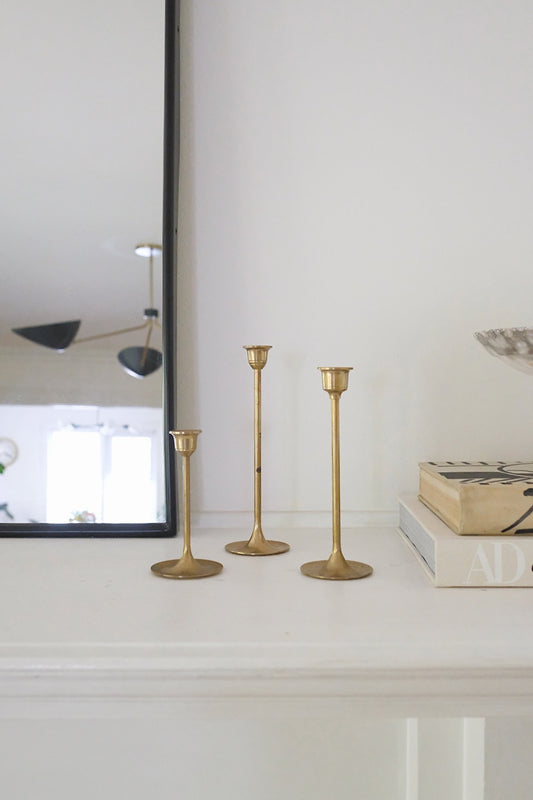 brass candlesticks - set of 3