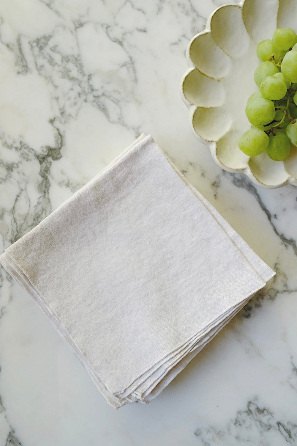 cream linen napkins - set of 8