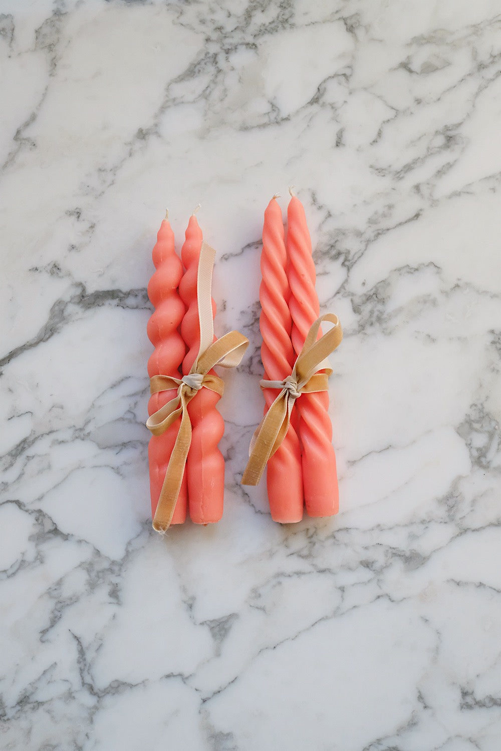 handmade beeswax tapers - set of 2