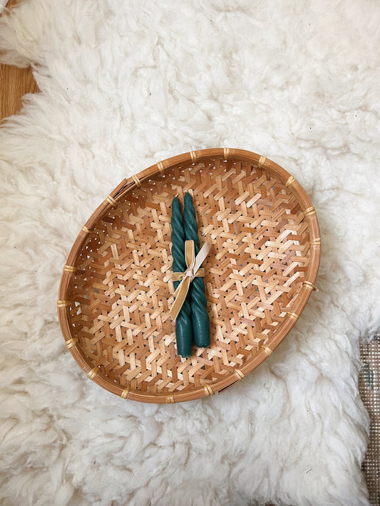 handmade beeswax tapers - set of 2