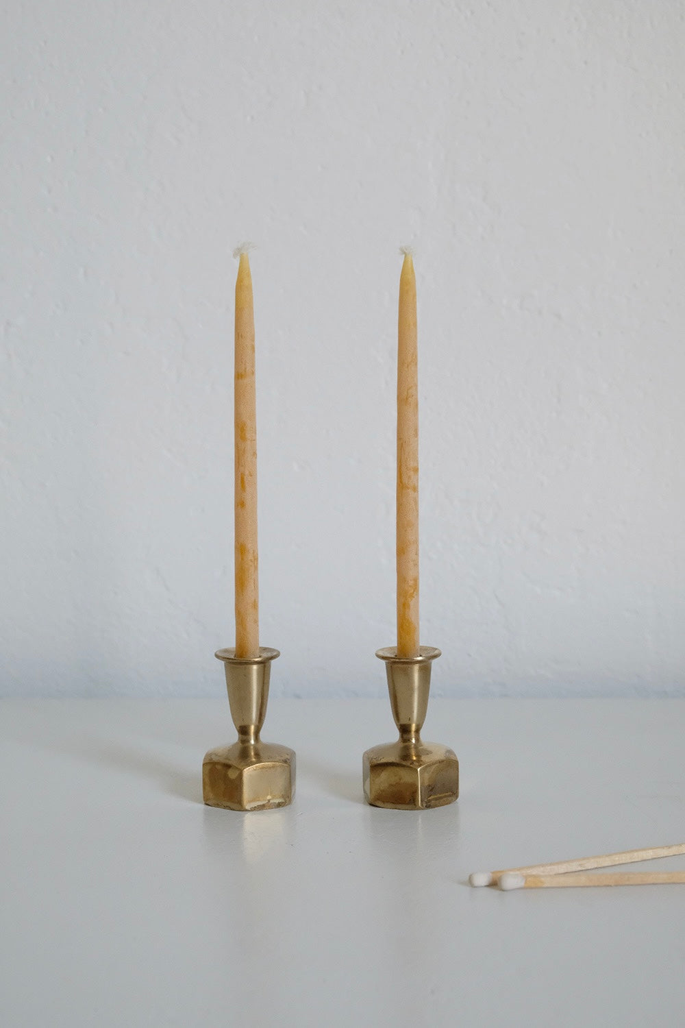 Swedish brass candlesticks - set of 2