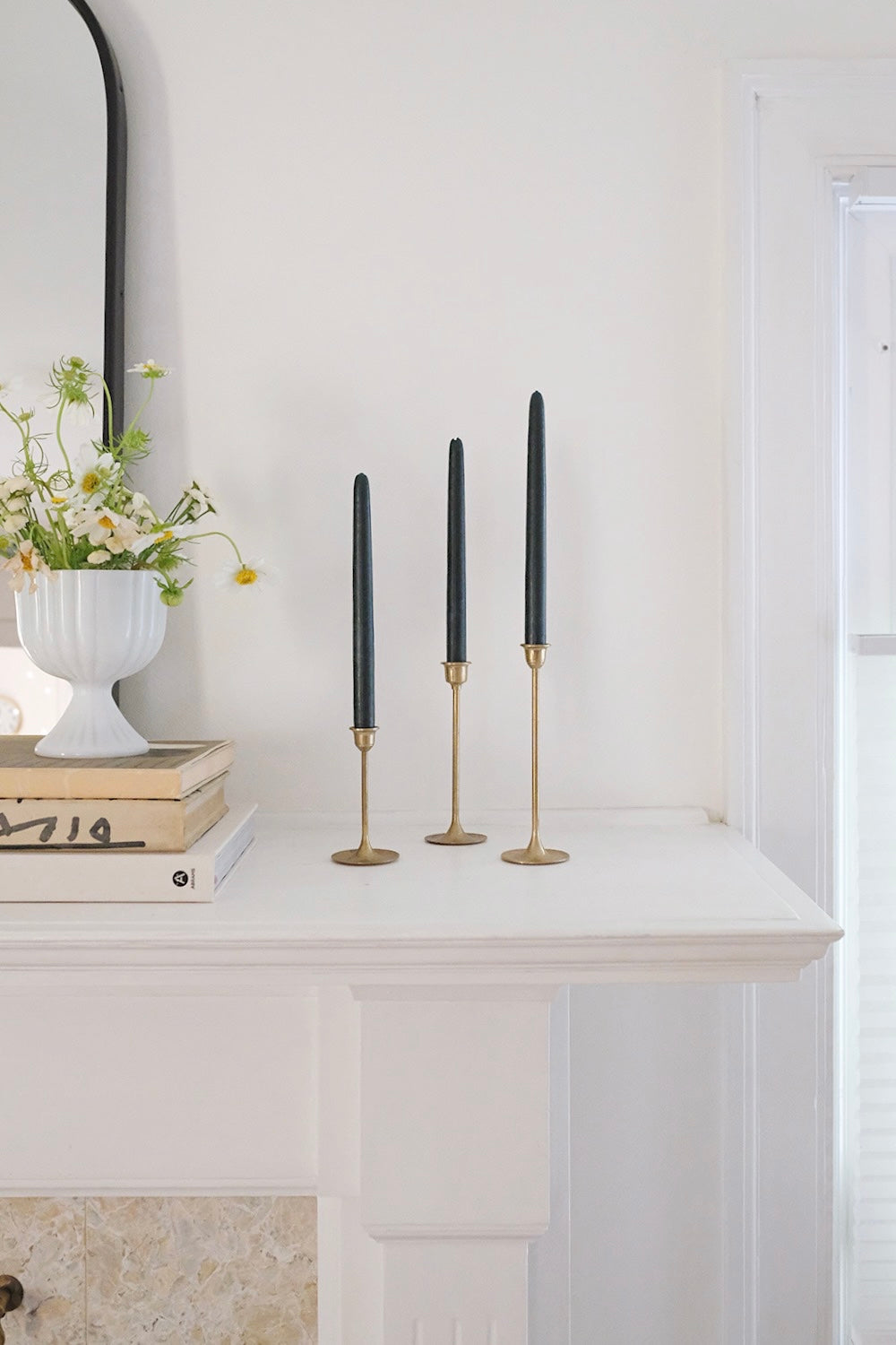 brass candlesticks - set of 3