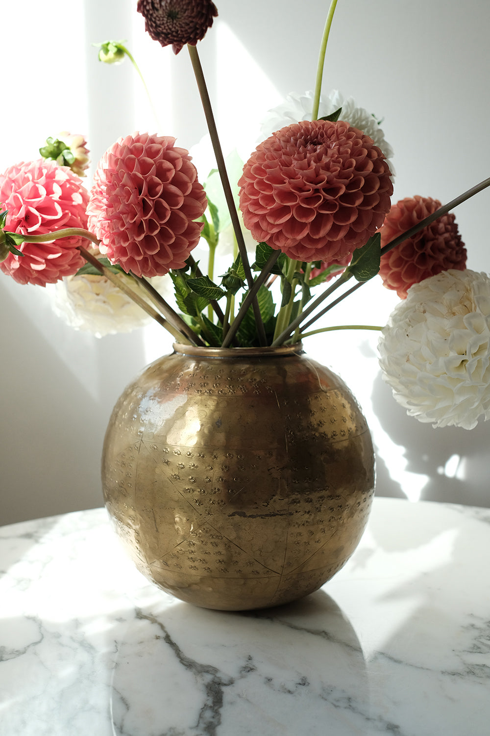 round brass vase