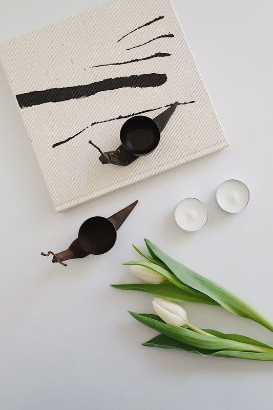 snail tealight holders - set of 2