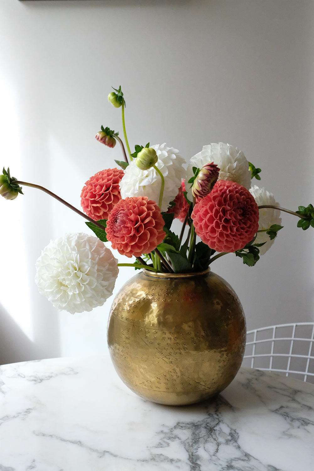 round brass vase