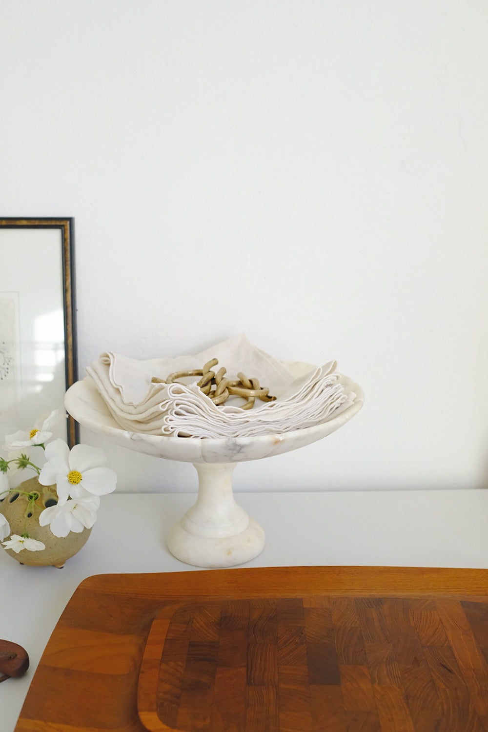 scalloped alabaster pedestal