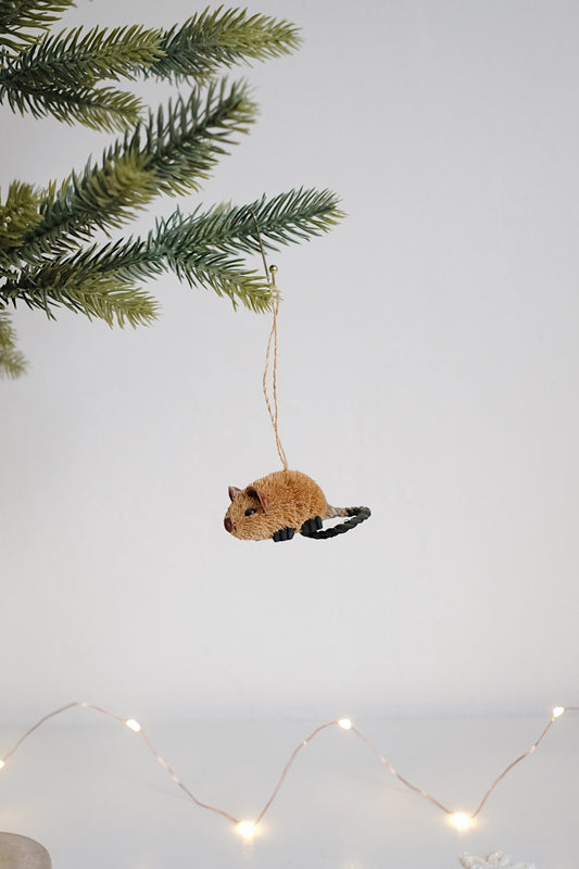 bottlebrush mouse ornament