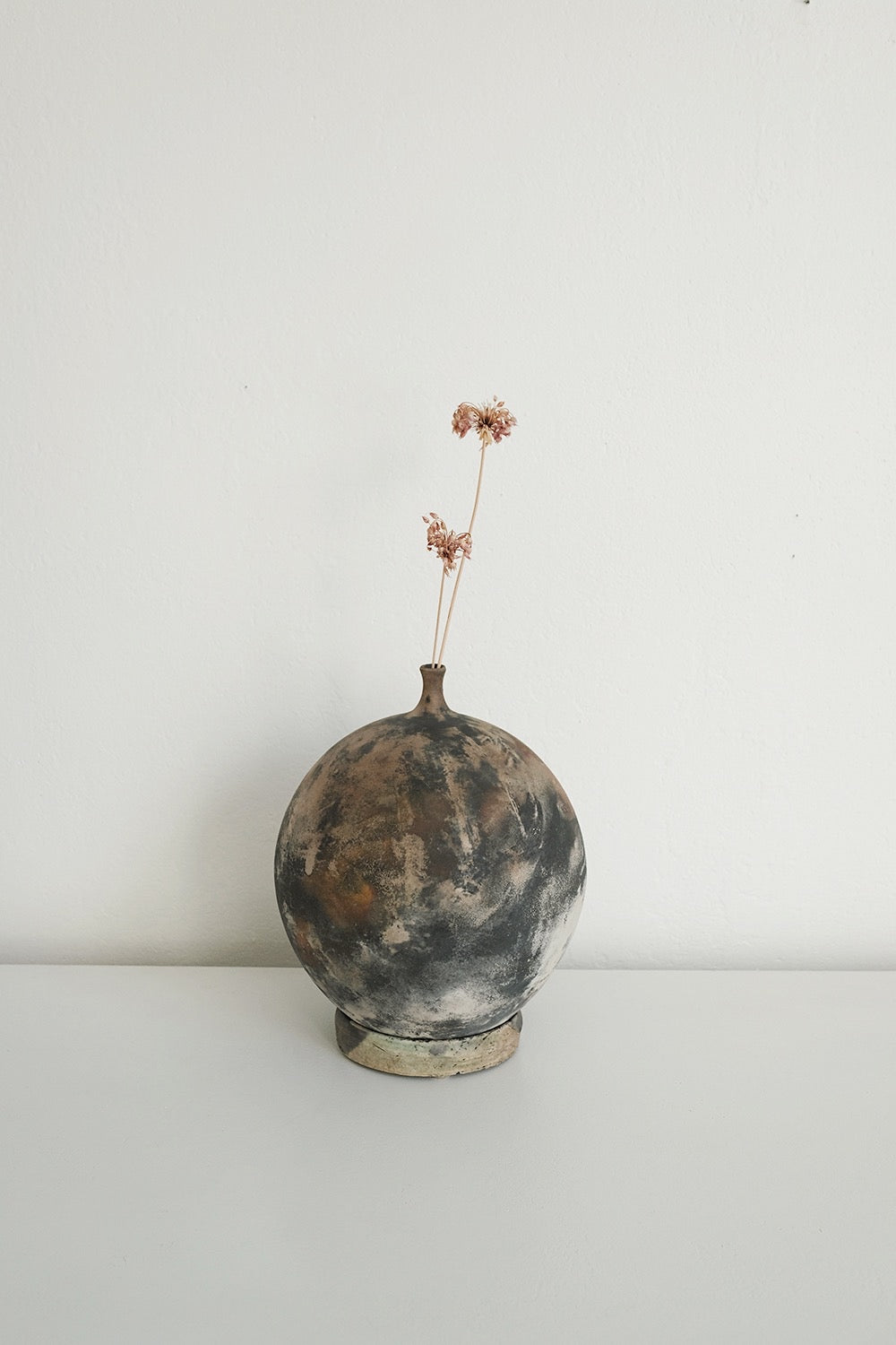 raku moon vase