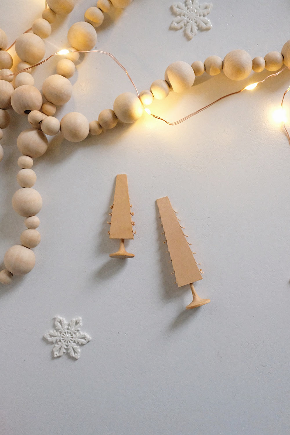 wood chip trees - set of 2