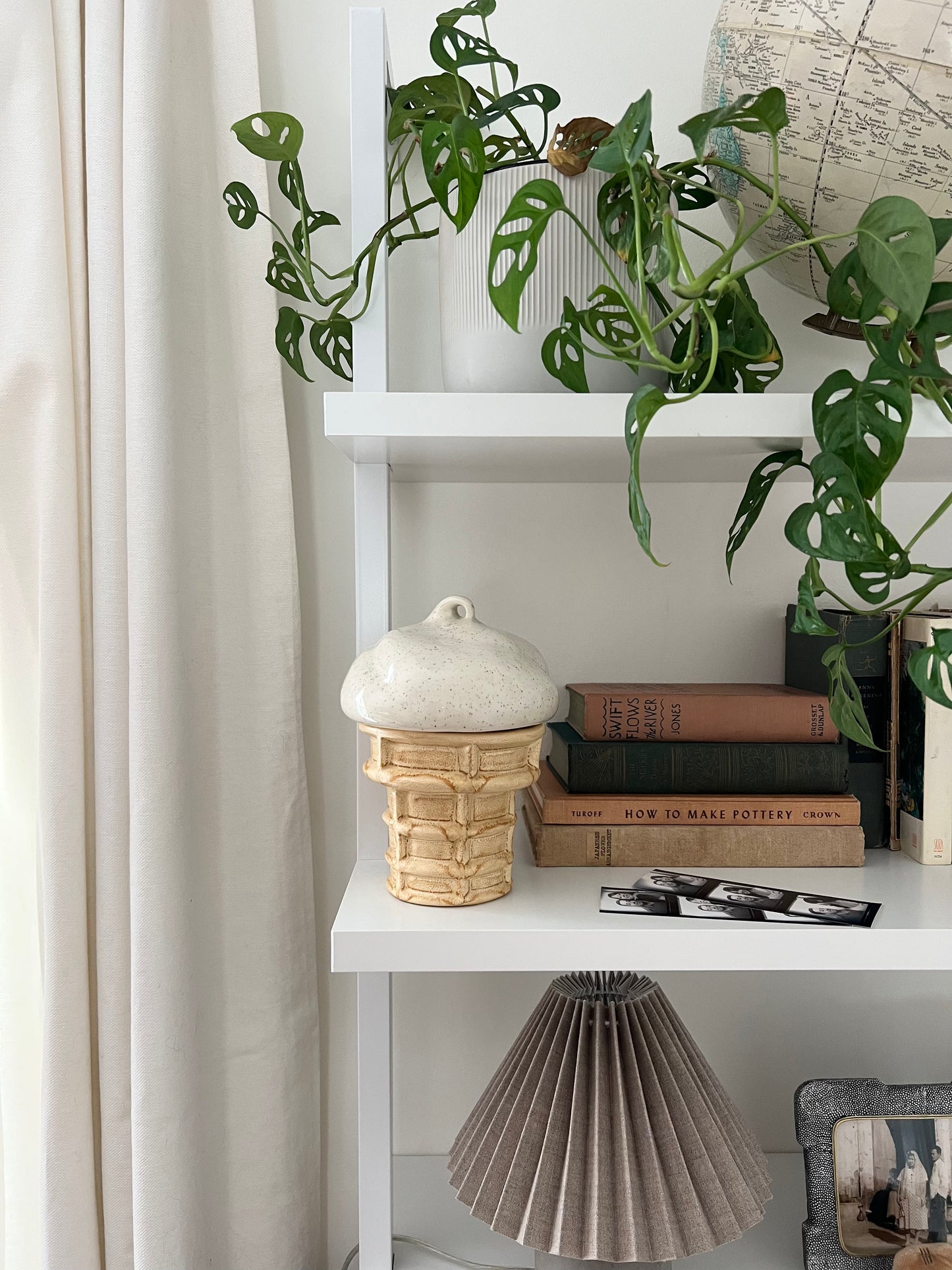 vintage ceramic ice cream jar