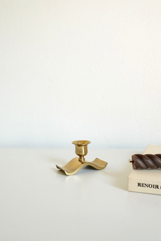 brass wavy candlestick