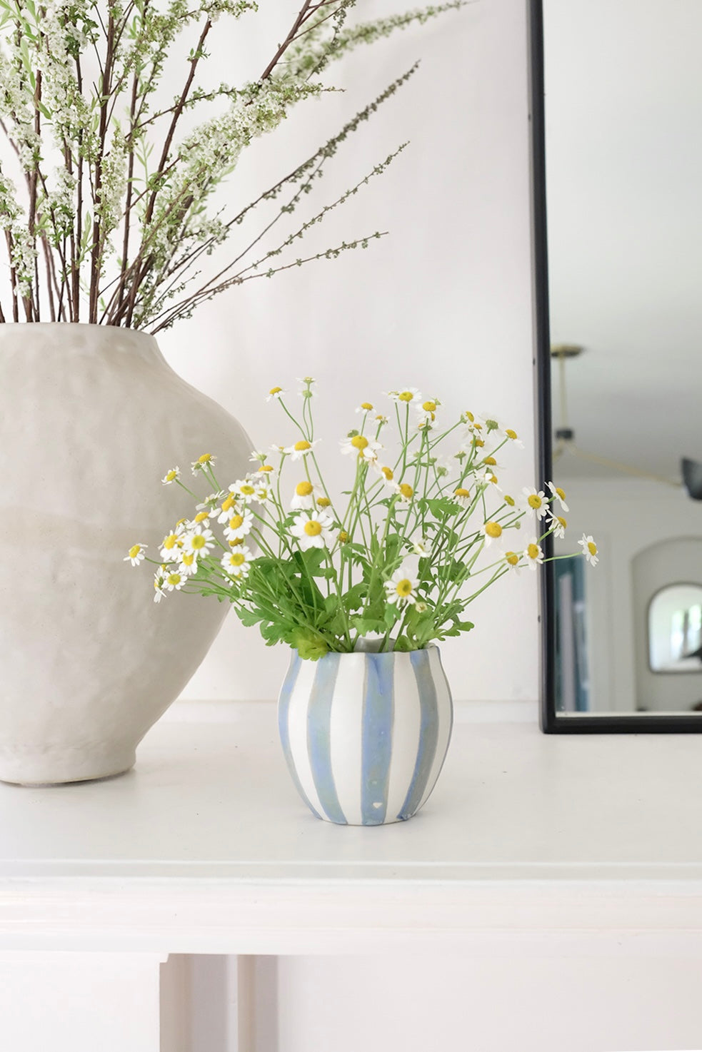 handmade striped vase