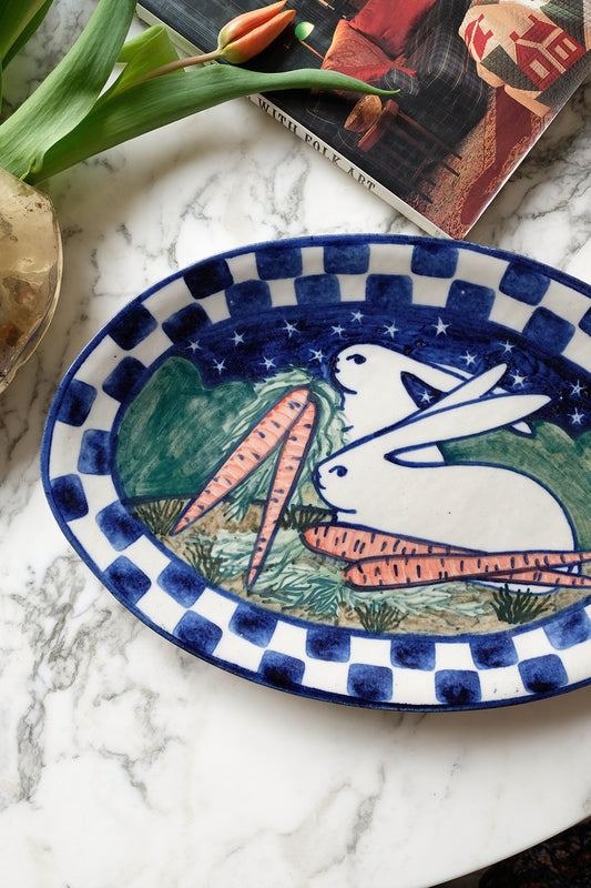 handmade ceramic bunny platter