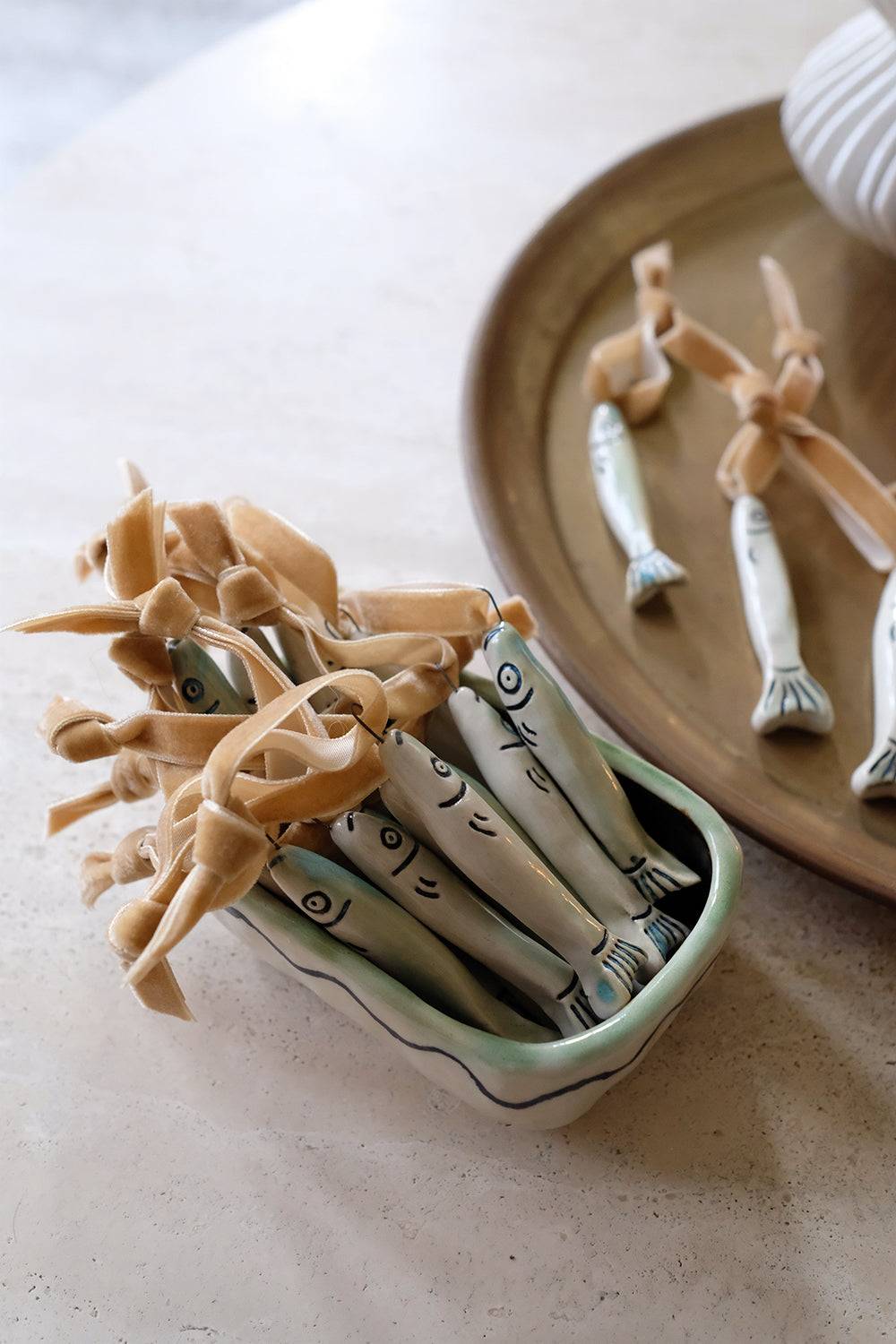 handmade sardine ornament