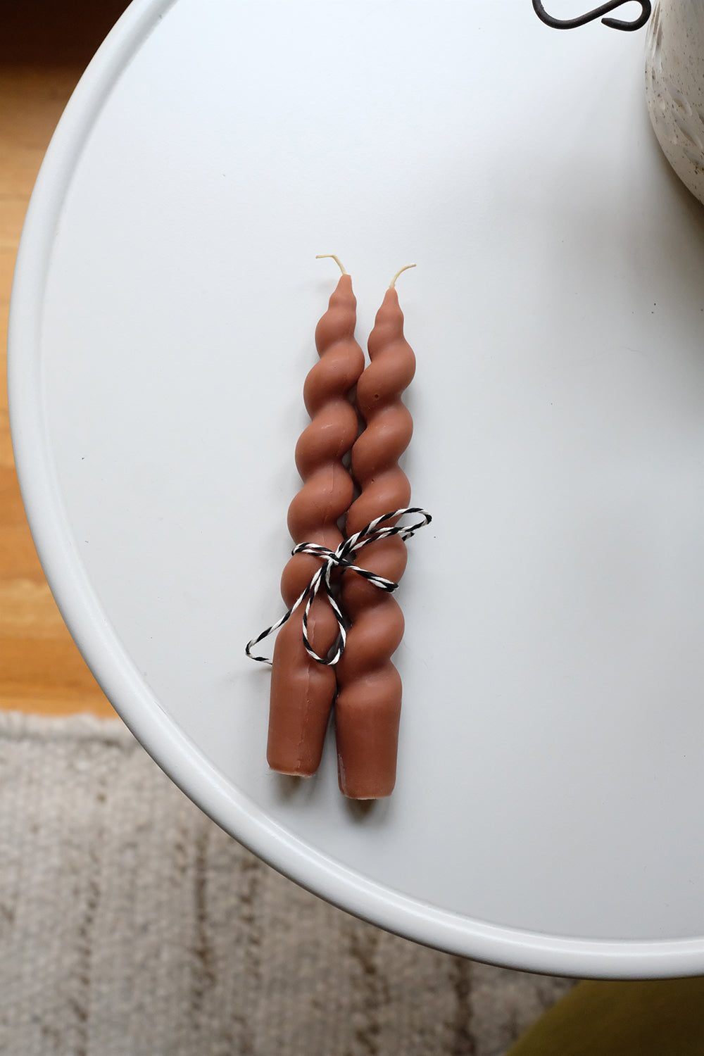 handmade beeswax candles - set of 2