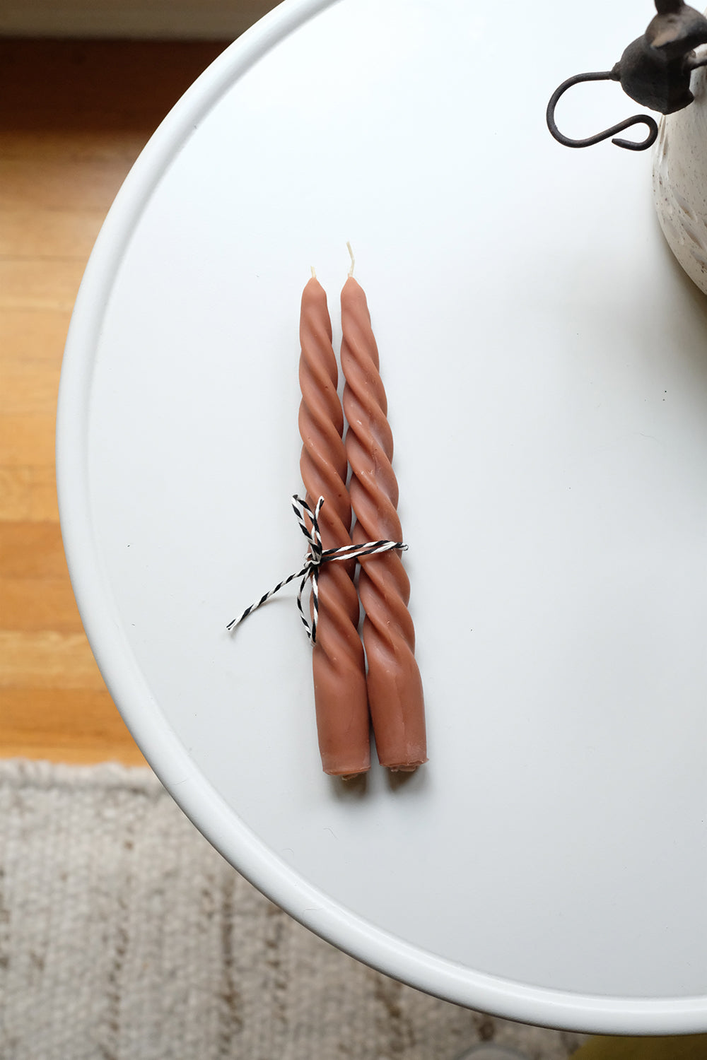 handmade beeswax candles - set of 2