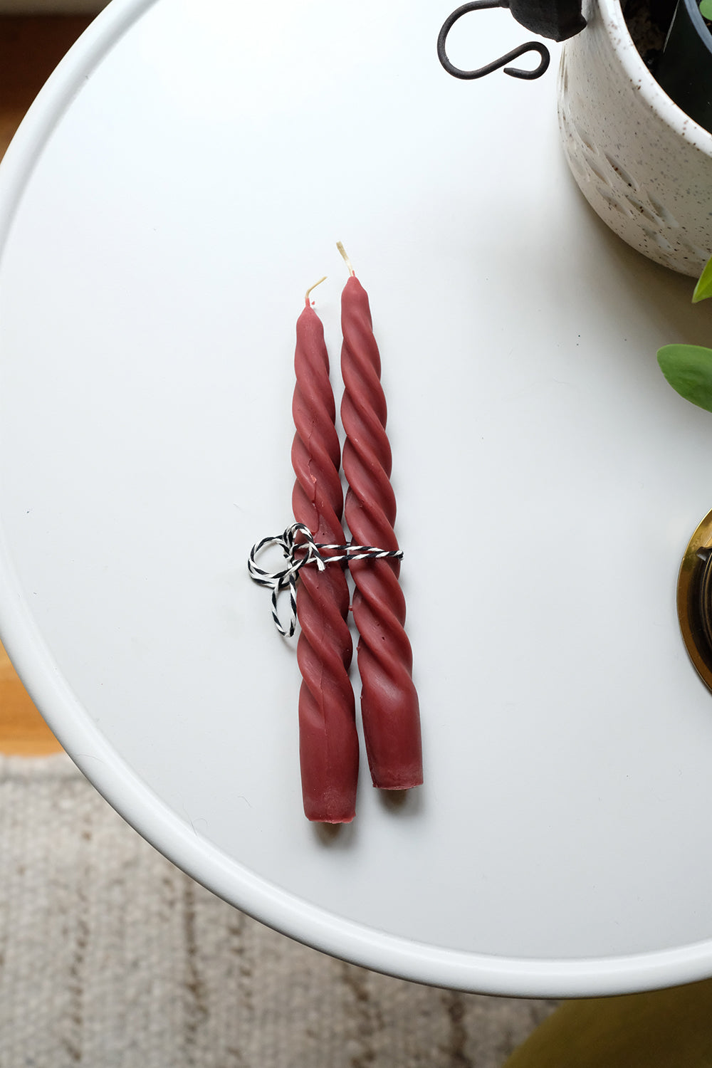 handmade beeswax candles - set of 2