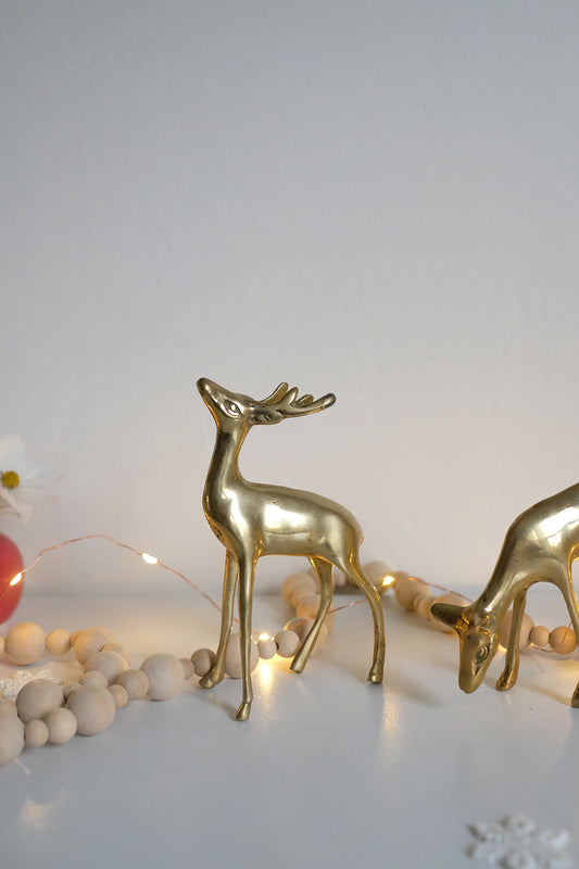 brass reindeer - set of 2