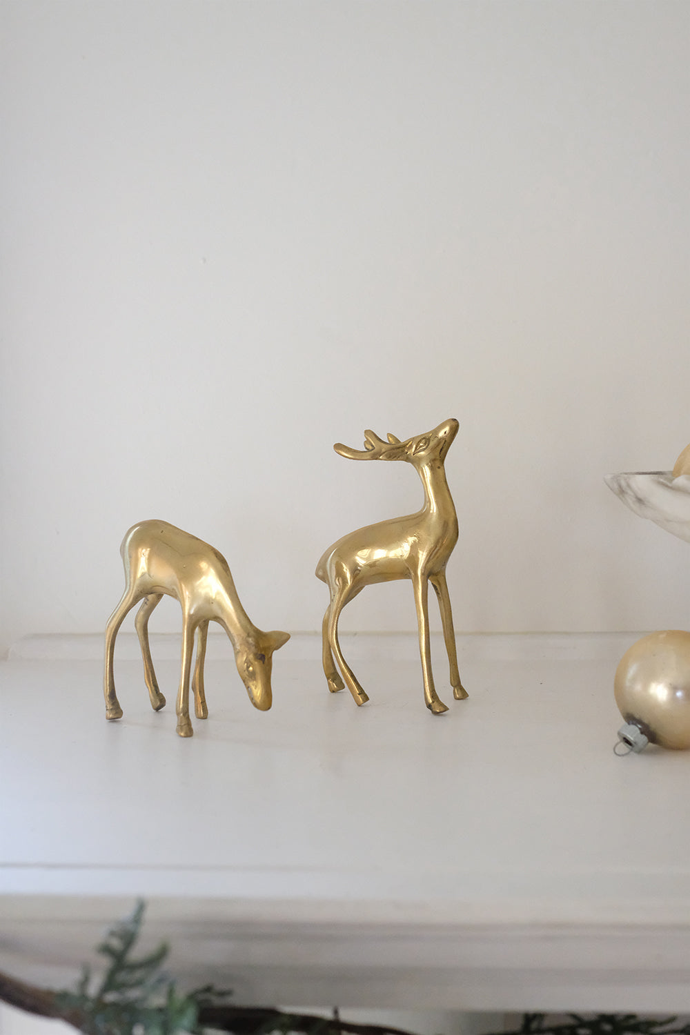 brass reindeer - set of 2