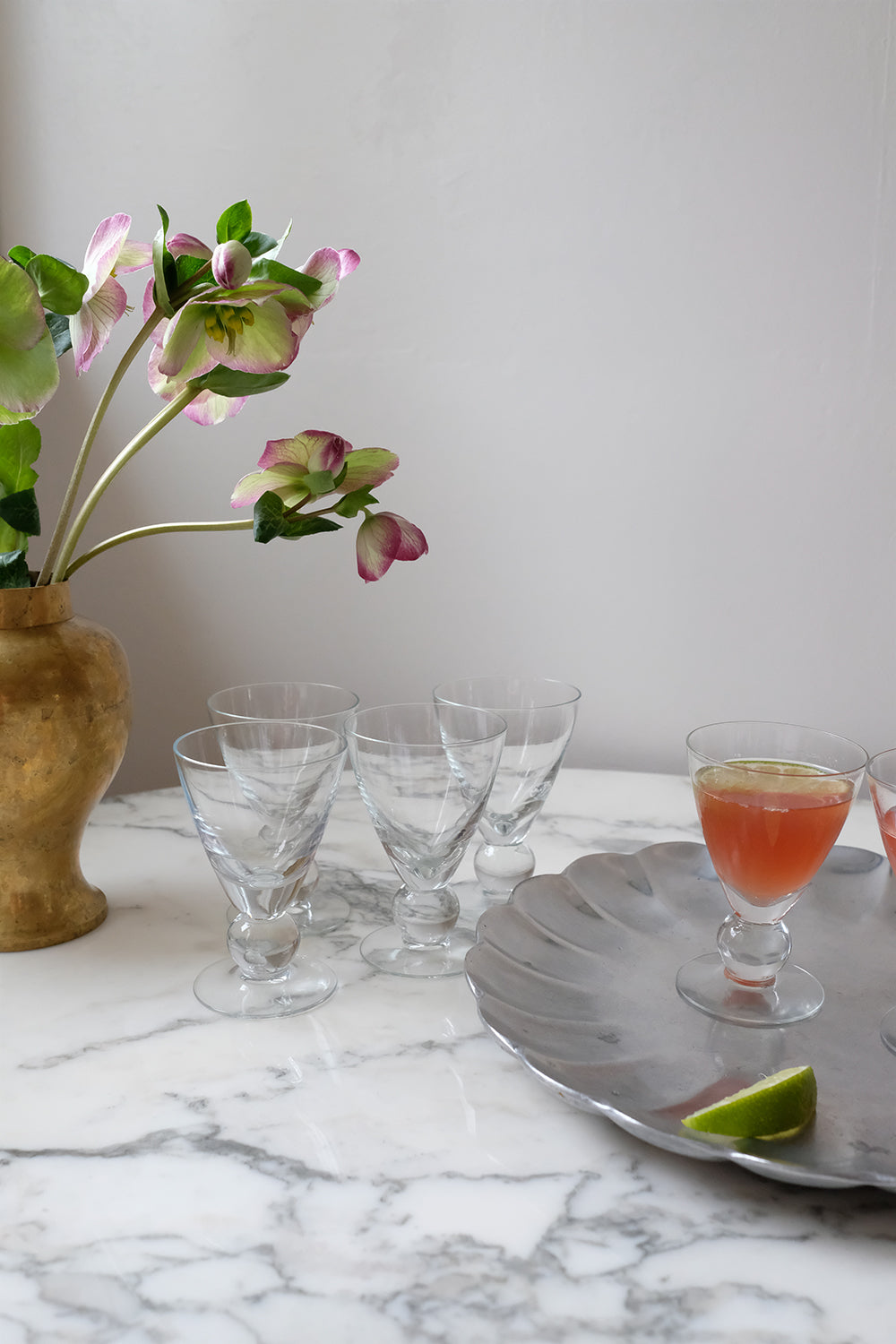 ball stem glasses - set of 6