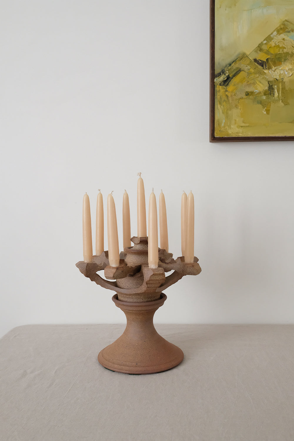 handmade ceramic candelabra