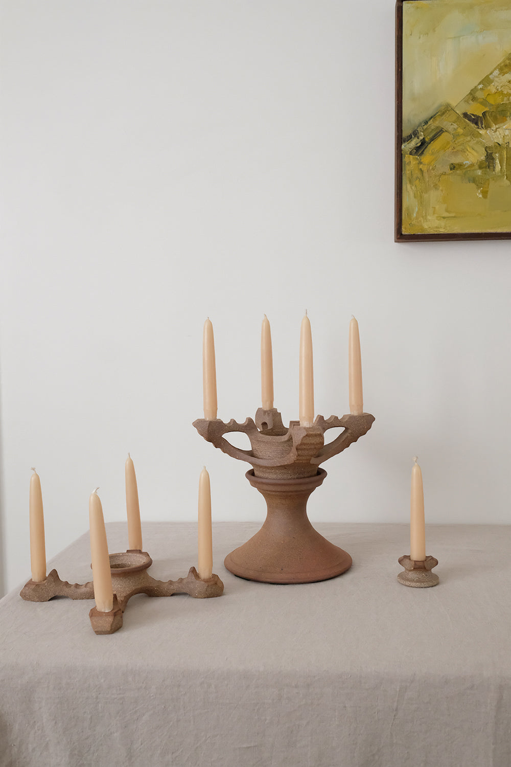 handmade ceramic candelabra