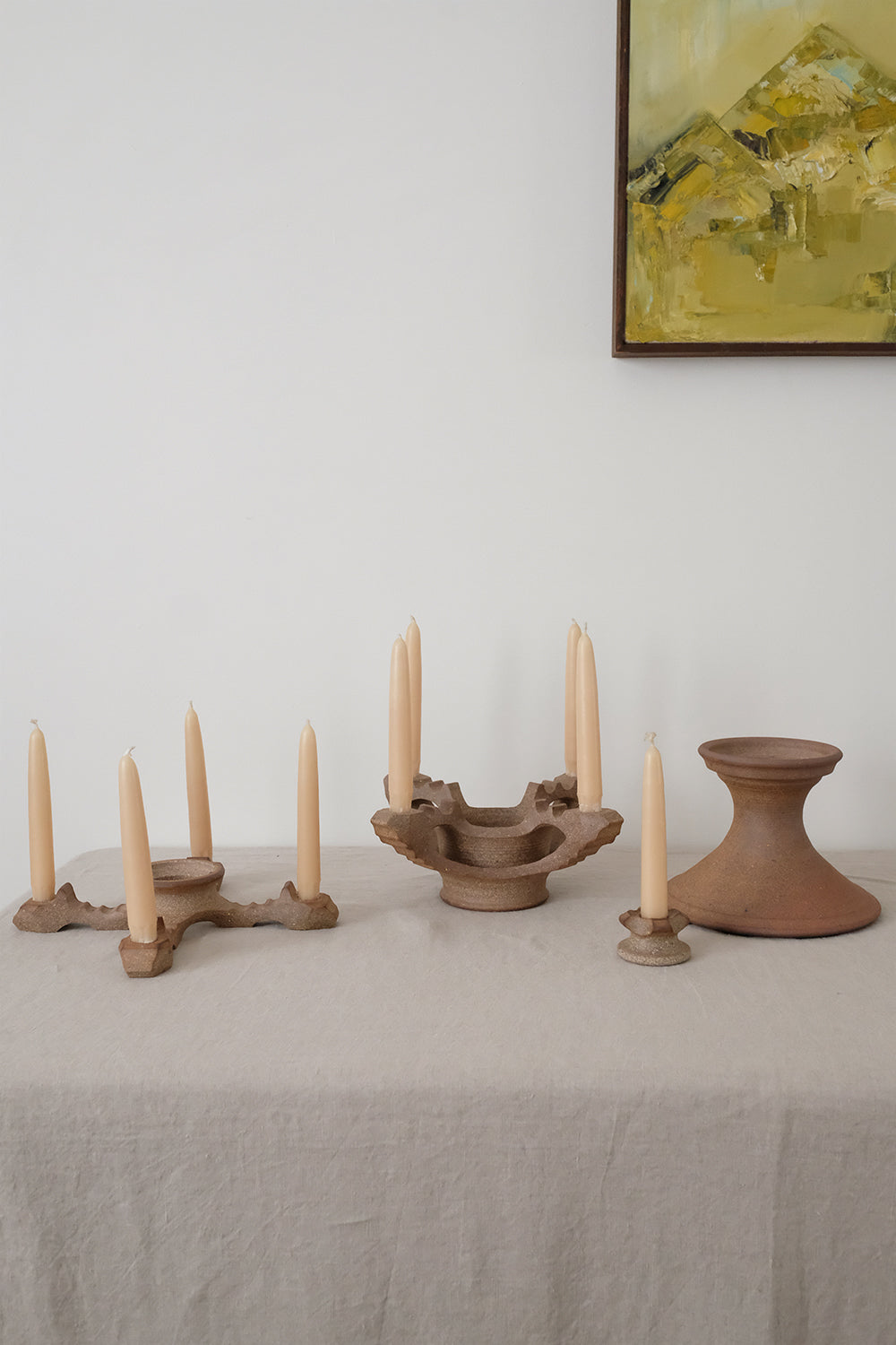 handmade ceramic candelabra