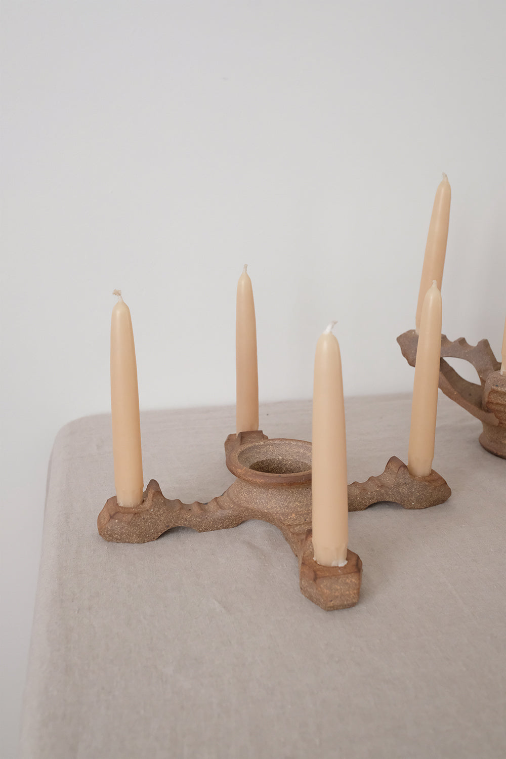 handmade ceramic candelabra