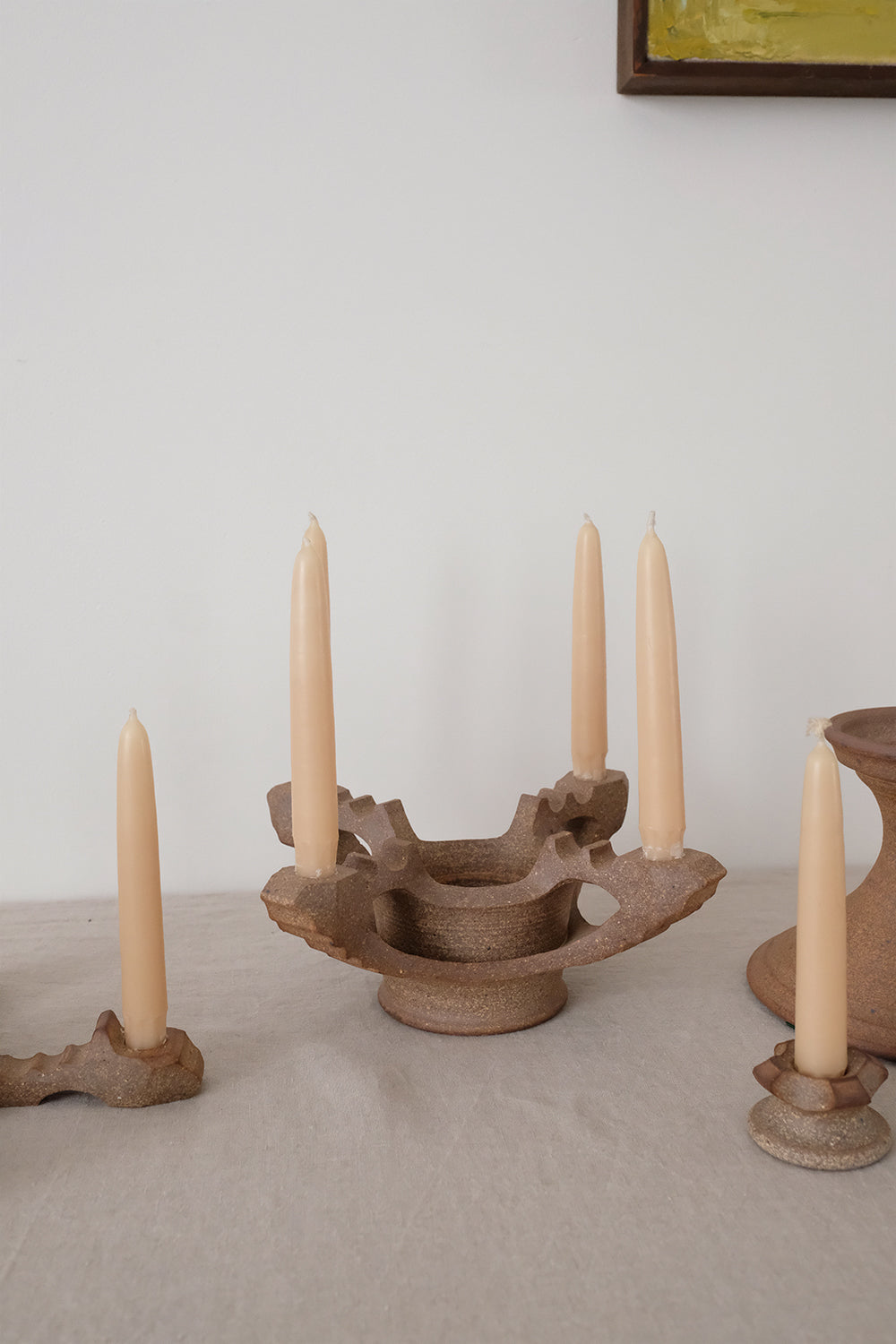 handmade ceramic candelabra