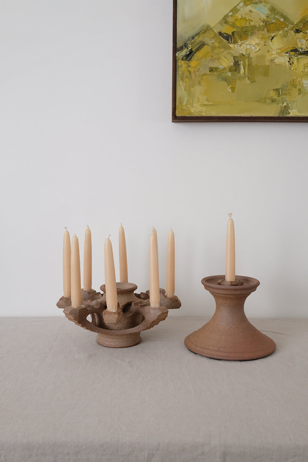 handmade ceramic candelabra