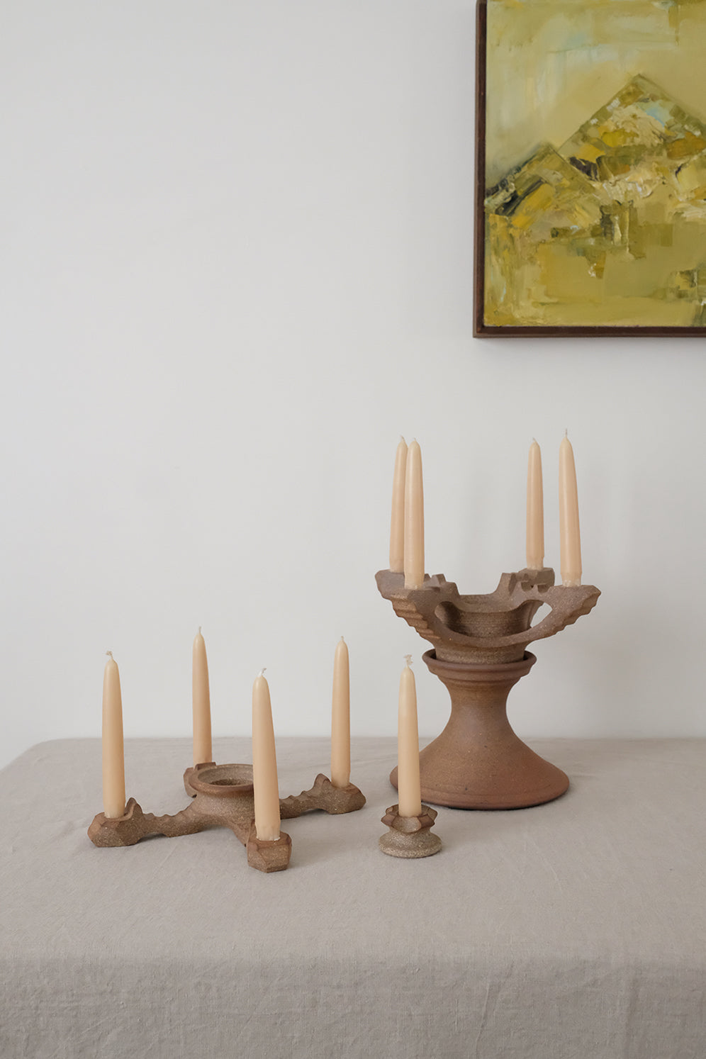handmade ceramic candelabra