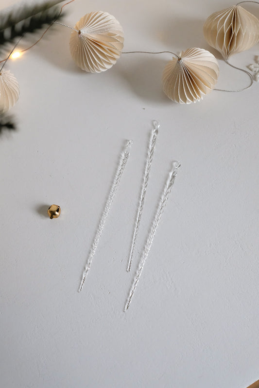 crystal icicles - set of 12