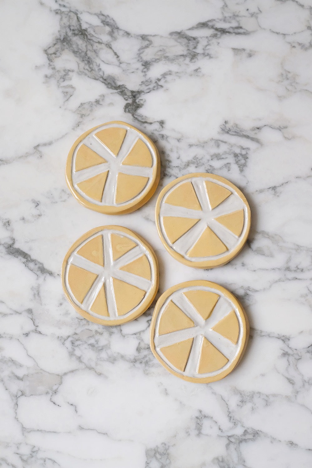 lemon coasters - set of 4