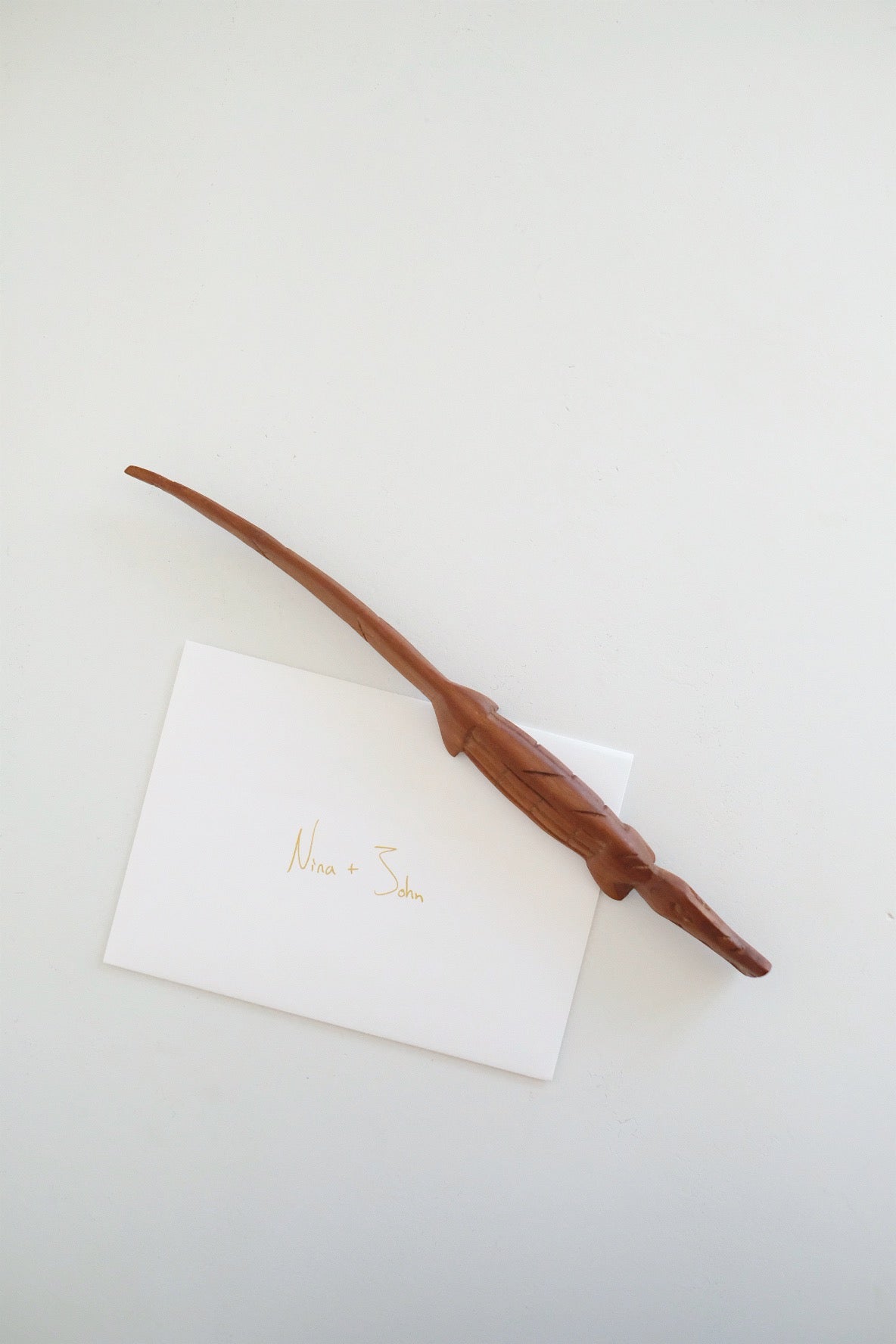 wooden crocodile letter opener