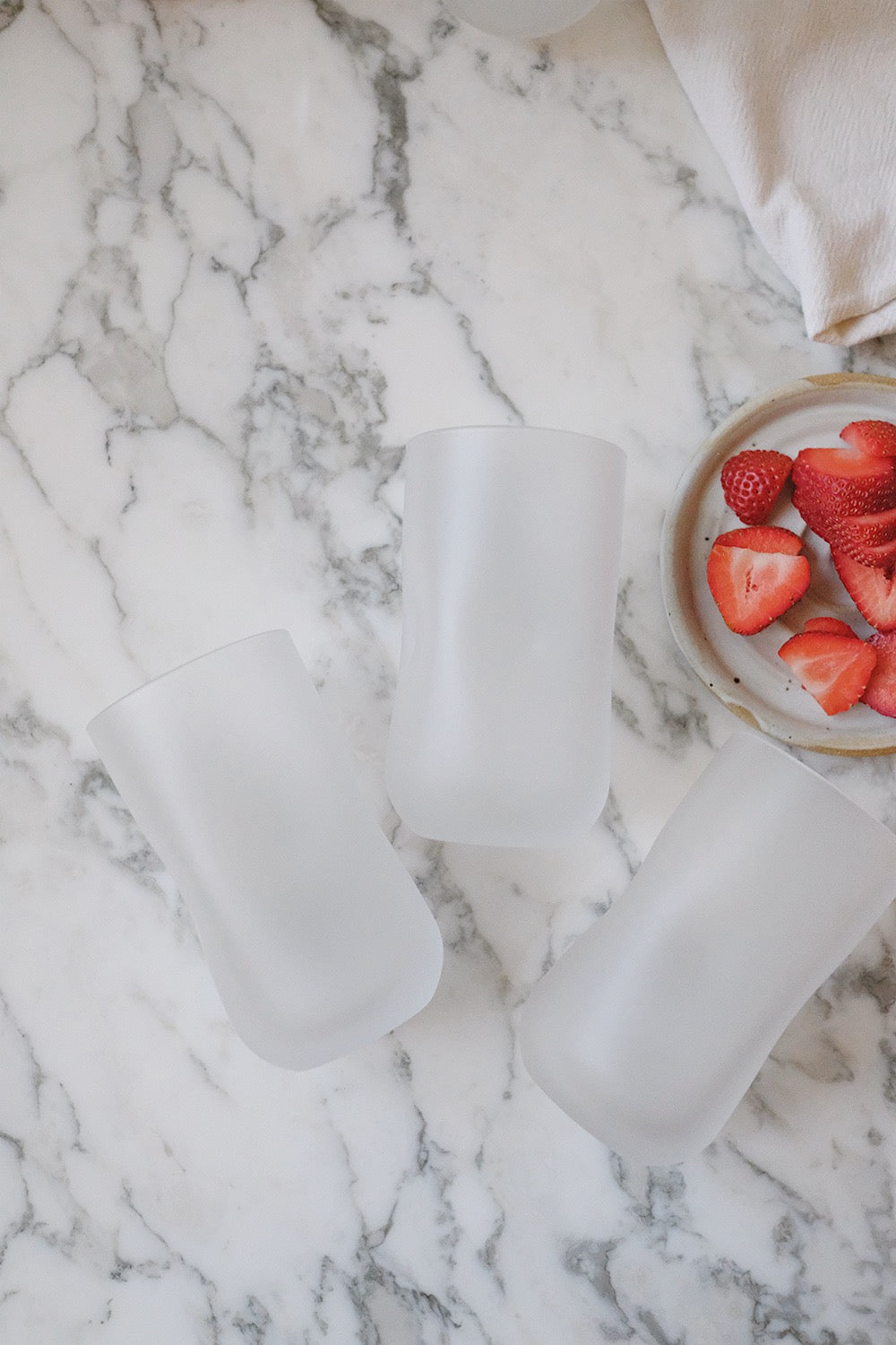 frosted drinking glass - set of 5