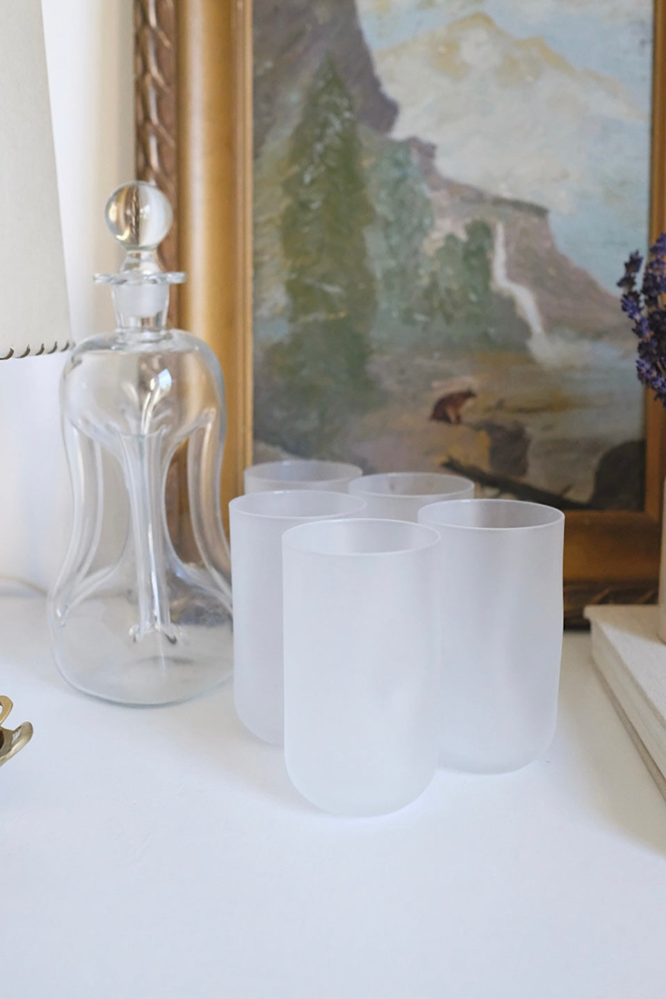 frosted drinking glass - set of 5