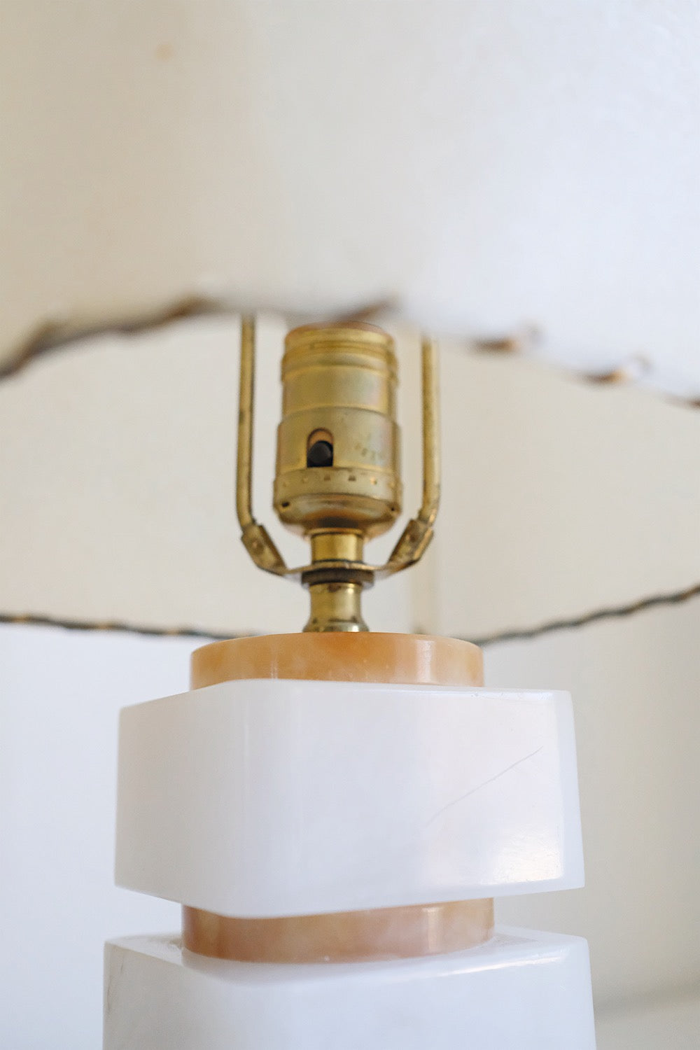 italian stacked alabaster lamps - set of 2