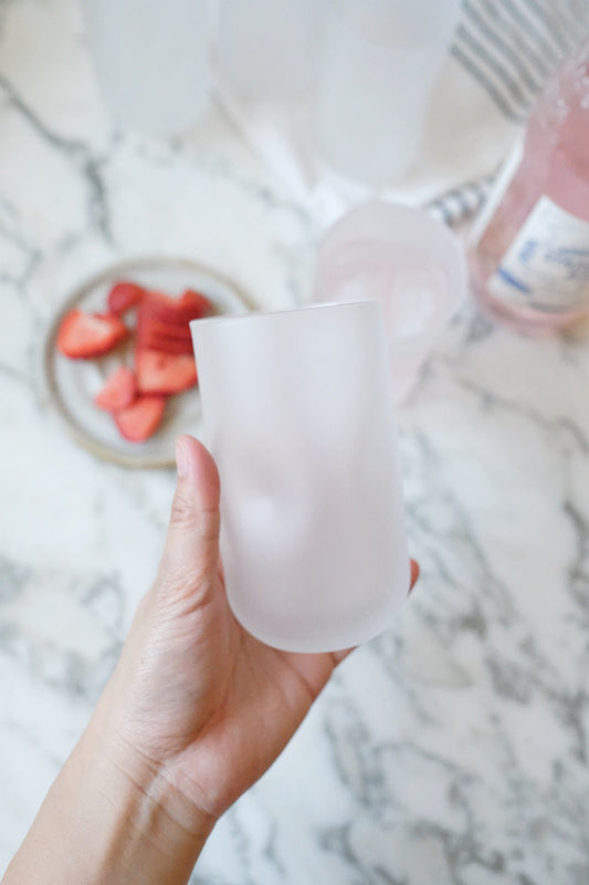 frosted drinking glass - set of 5