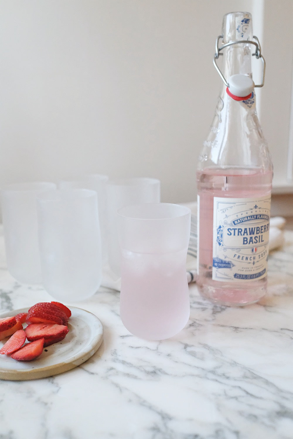 frosted drinking glass - set of 5