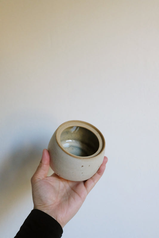 ball lidded jar (blue) #1