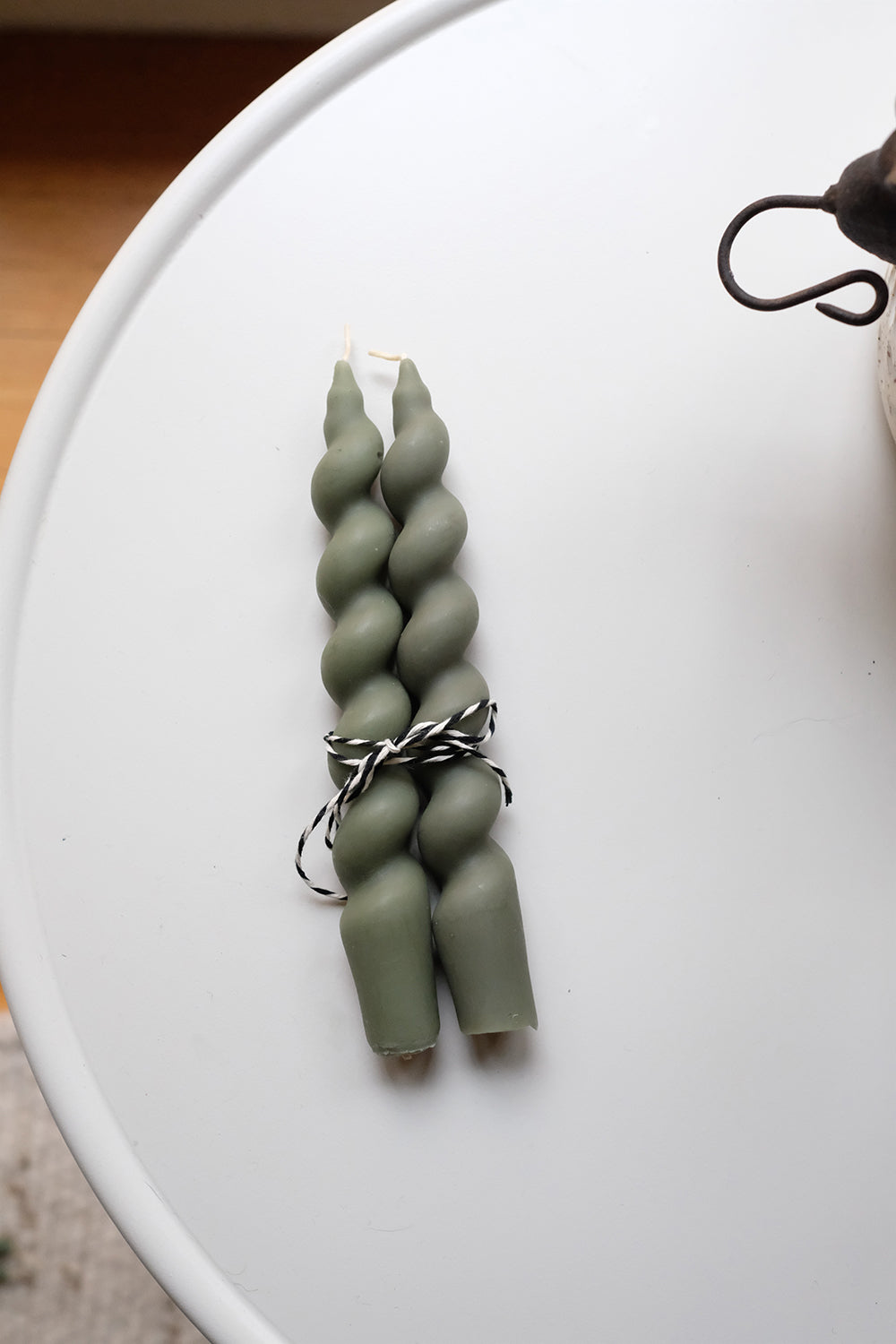 handmade beeswax candles - set of 2