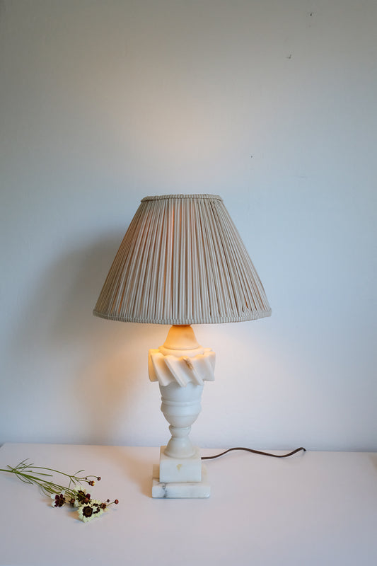 marble lamp with fabric shade