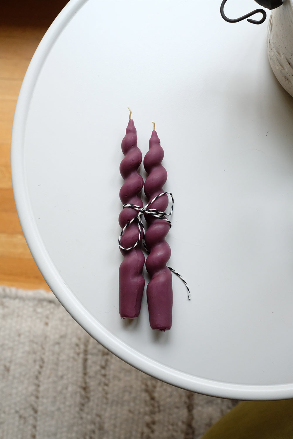 handmade beeswax candles - set of 2