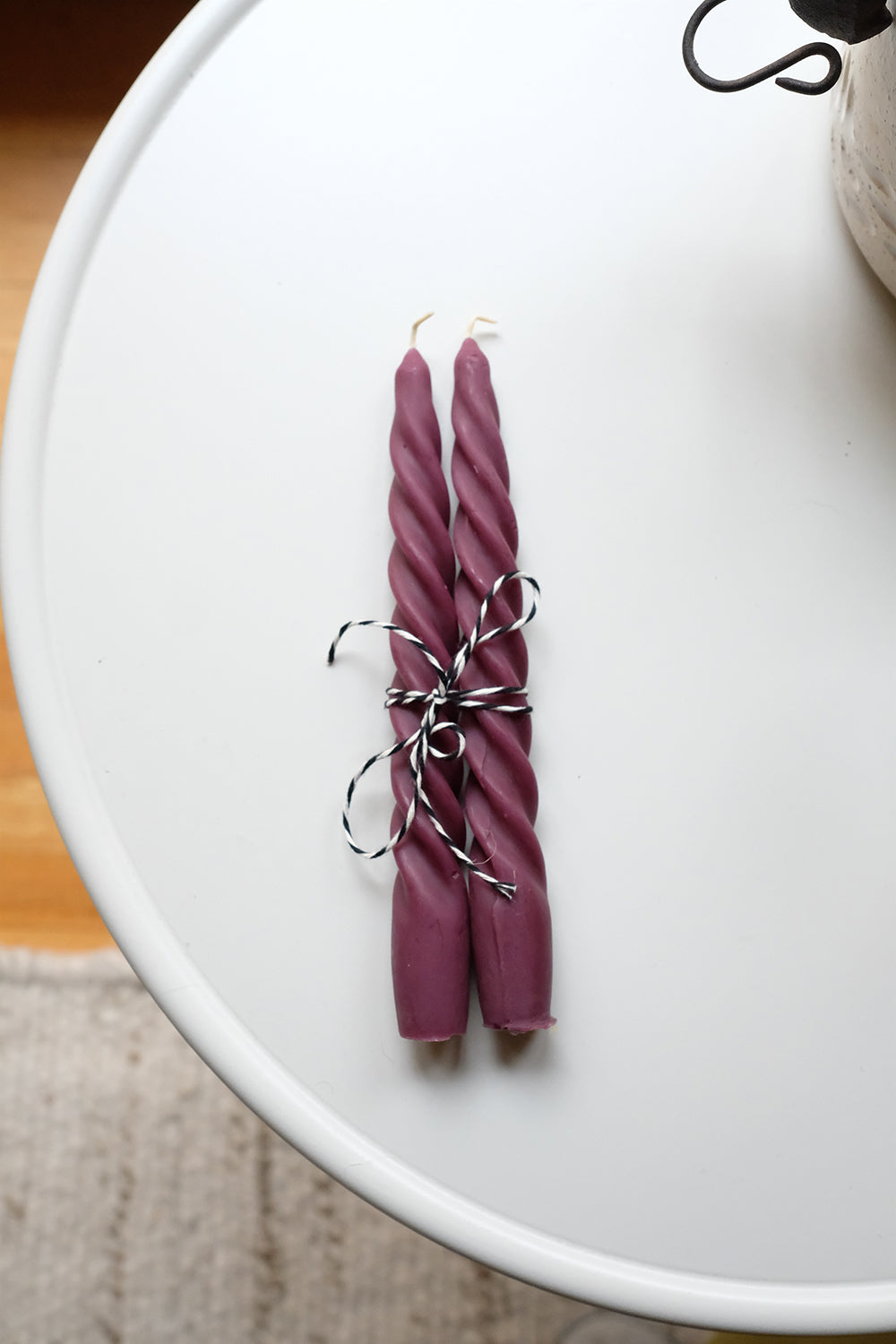 handmade beeswax candles - set of 2