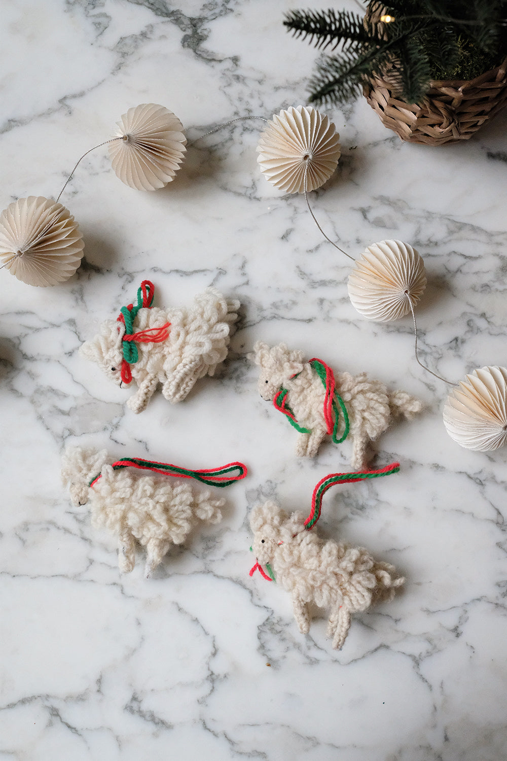 handmade knitted sheep ornaments (sold individually)