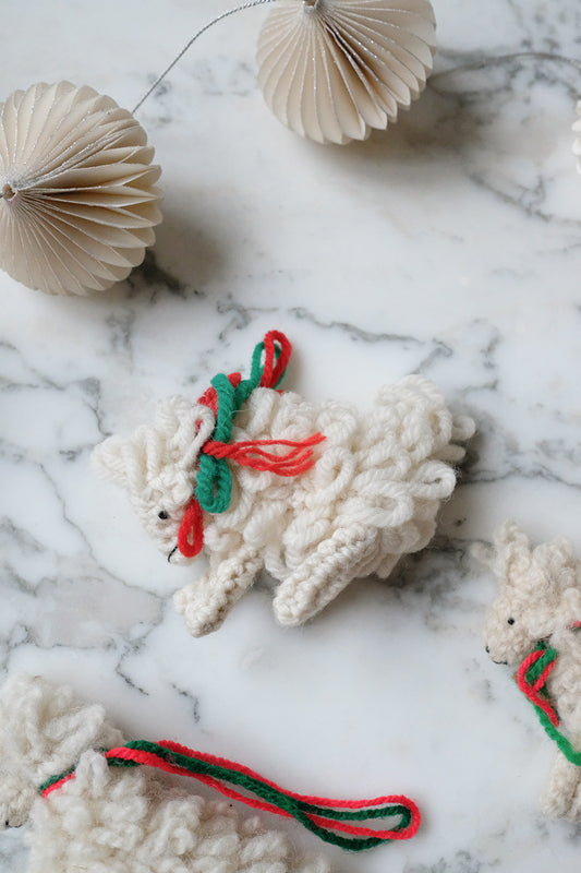 handmade knitted sheep ornaments (sold individually)