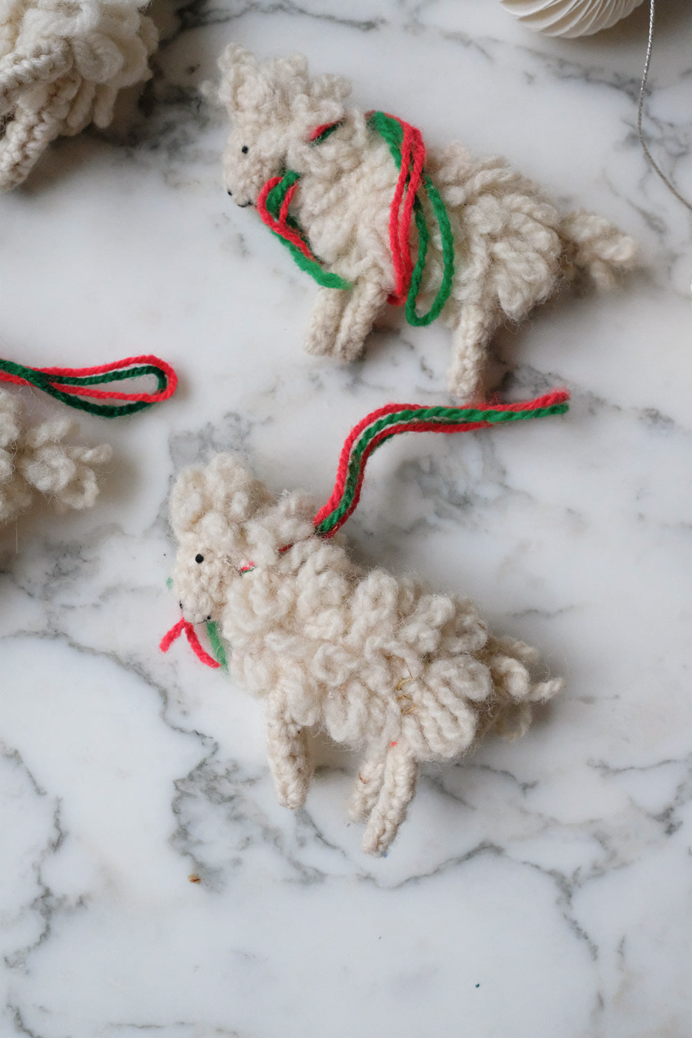 handmade knitted sheep ornaments (sold individually)